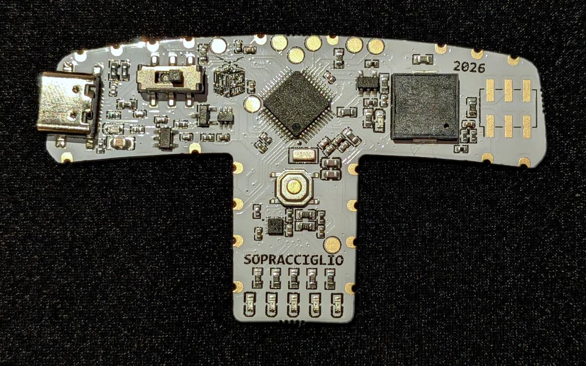 The Arduino Sopracciglio T-piece circuit board