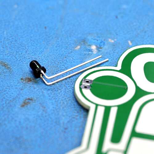 Badge assembly: ir diode bent