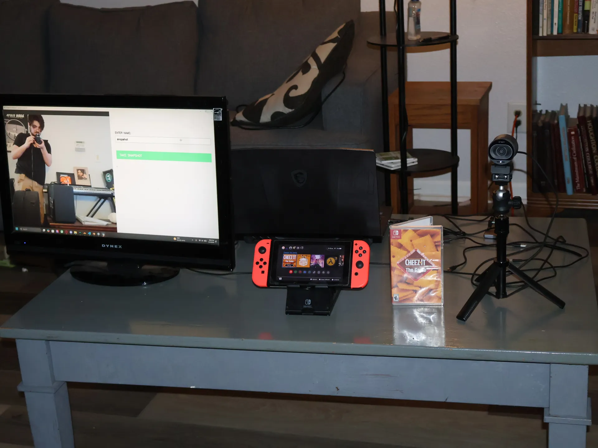 Nintendo Switch Menu Photo Booth Featuring Cheezit the Game