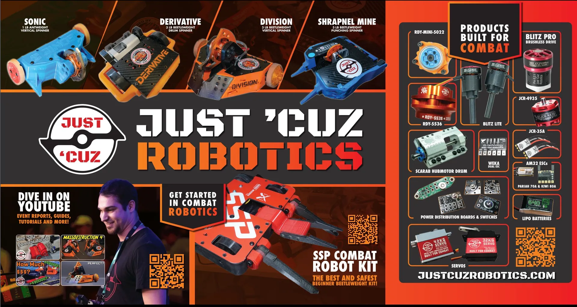 Drive a Combat Robot & Explore Awesome Parts with Just 'Cuz Robotics